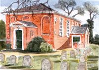 Watercolour of Maldon Meeting House and Burial ground